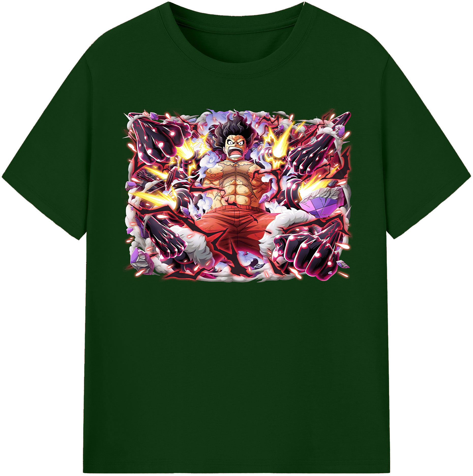 ワンピース モンキー・D・ルフィ ONE PIECE Monkey D. Luffy 綿100％半袖Tシャツ（フロントプリント）